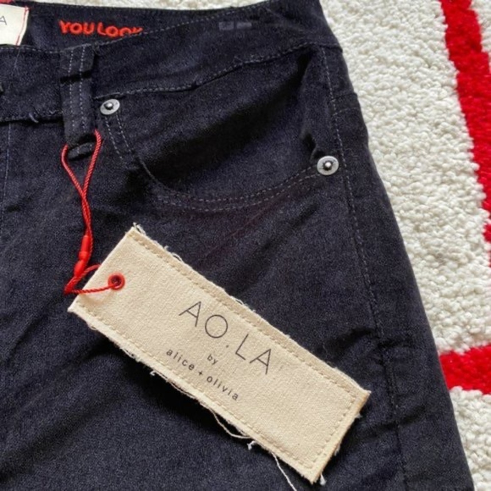 NWT AO.LA by alice + olivia Good High-Rise Button-Fly Velvet Skinny Jeans 25 - Picture 13 of 13